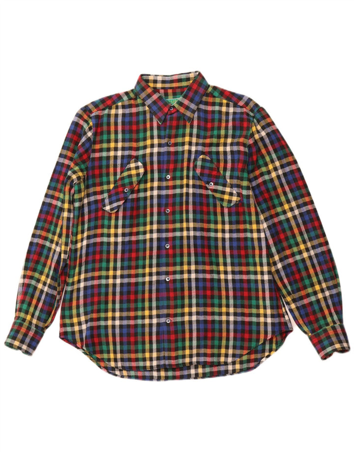 Мужская фланелевая рубашка Desiree, размер 16, большая разноцветная клетка