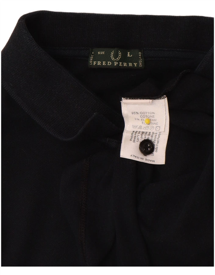 Мужская рубашка-поло Fred Perry, темно-синяя, хлопковая
