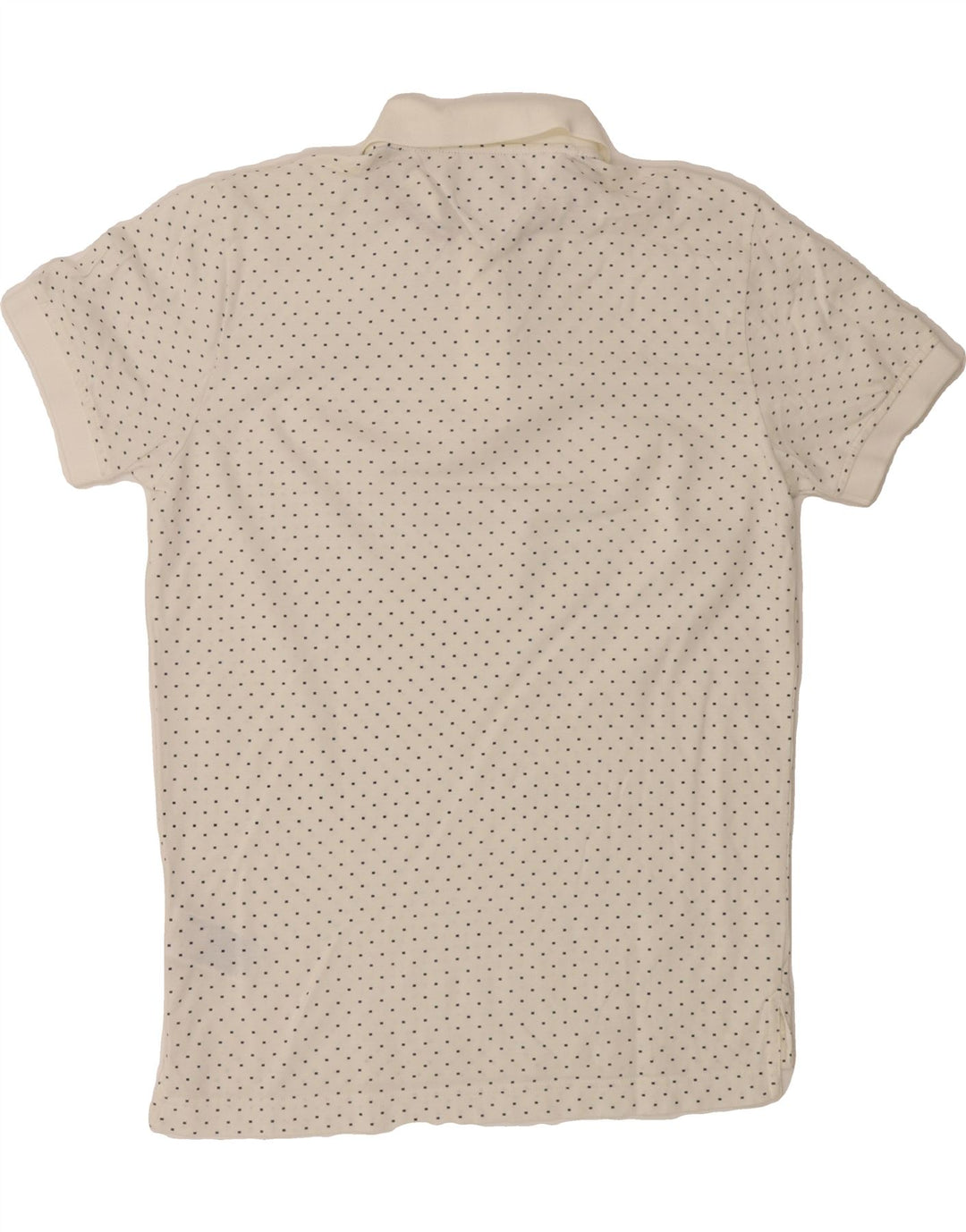 TOMMY HILFIGER Mens Regular Fit Polo Shirt Small White Spotted Cotton Vintage Tommy Hilfiger and Second-Hand Tommy Hilfiger from Messina Hembry 