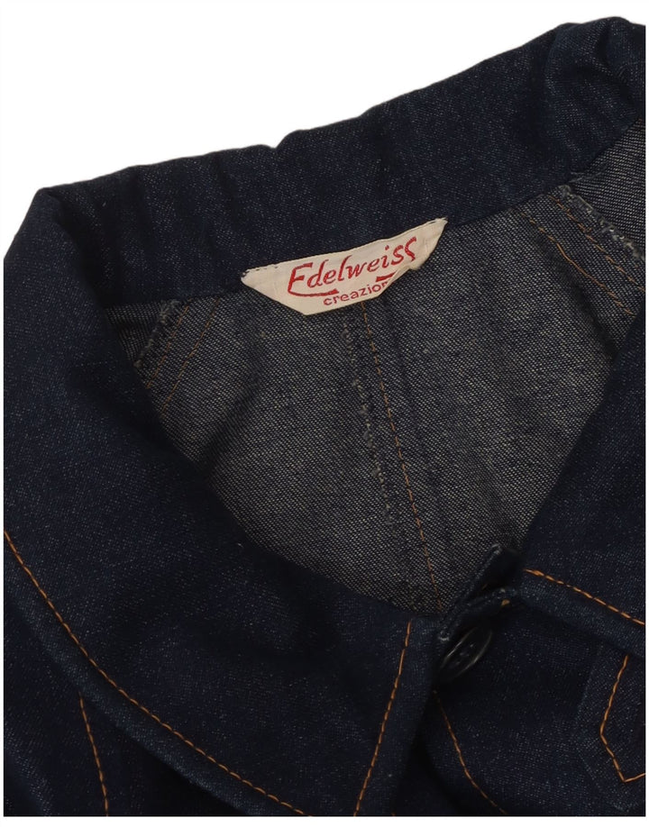 VINTAGE Мужское джинсовое пальто оверсайз UK 18 XL Темно-синее