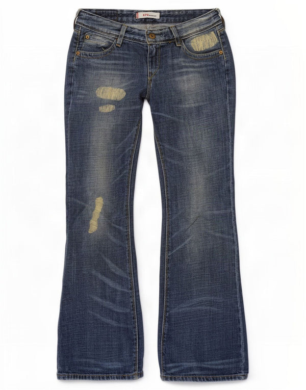 Женские рваные джинсы Levi's 572 с низкой талией W28 L30, синий хлопок