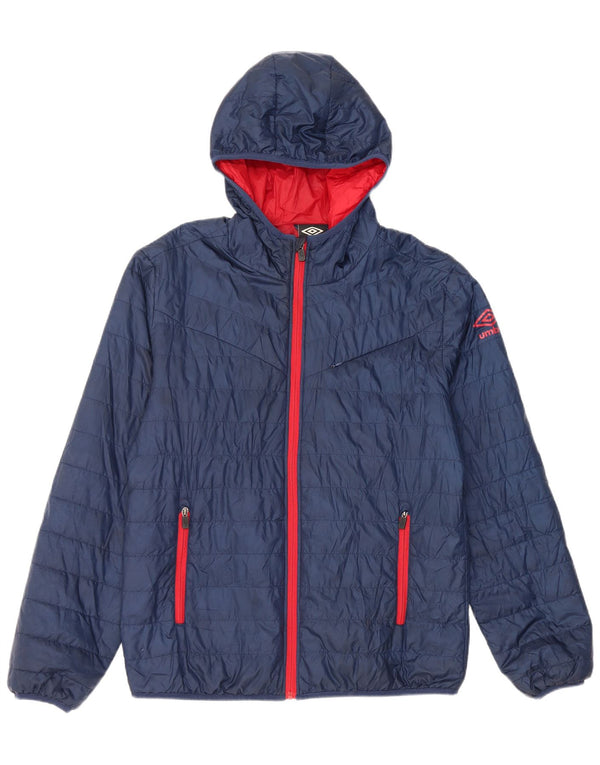 Мужская утепленная куртка с капюшоном Umbro UK 40, большой темно-синий полиэстер