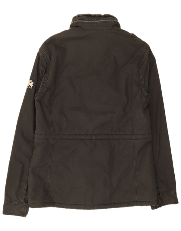Мужская куртка в стиле милитари Superdry UK 40, большая черная, хлопок