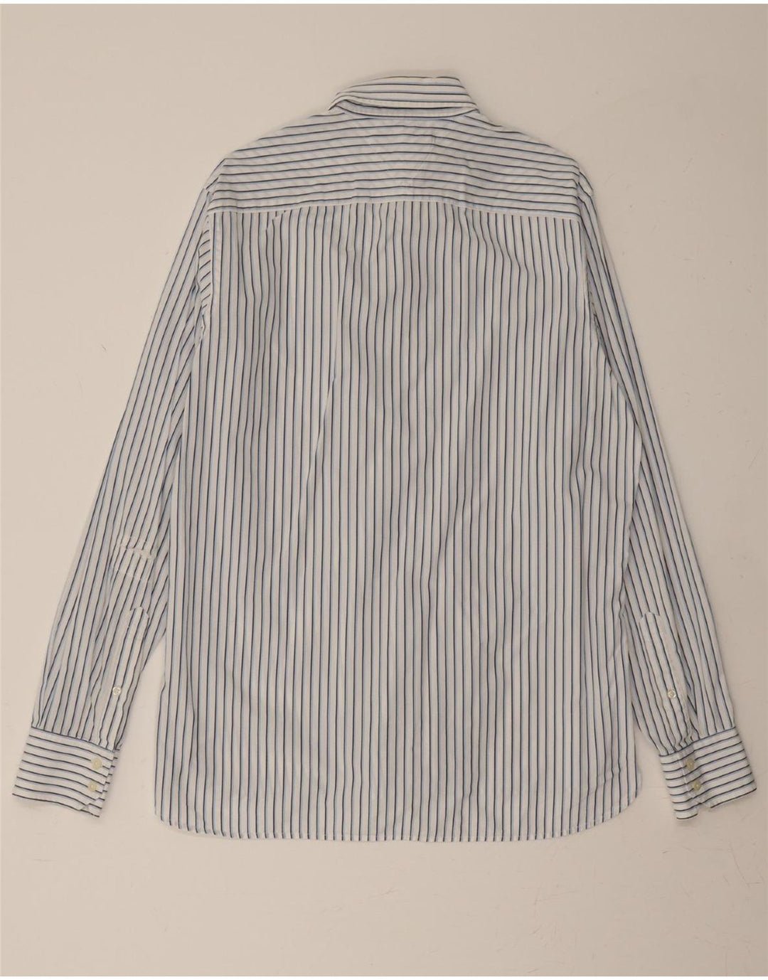 TOMMY HILFIGER Mens Shirt Medium Blue Striped Cotton Vintage Tommy Hilfiger and Second-Hand Tommy Hilfiger from Messina Hembry 