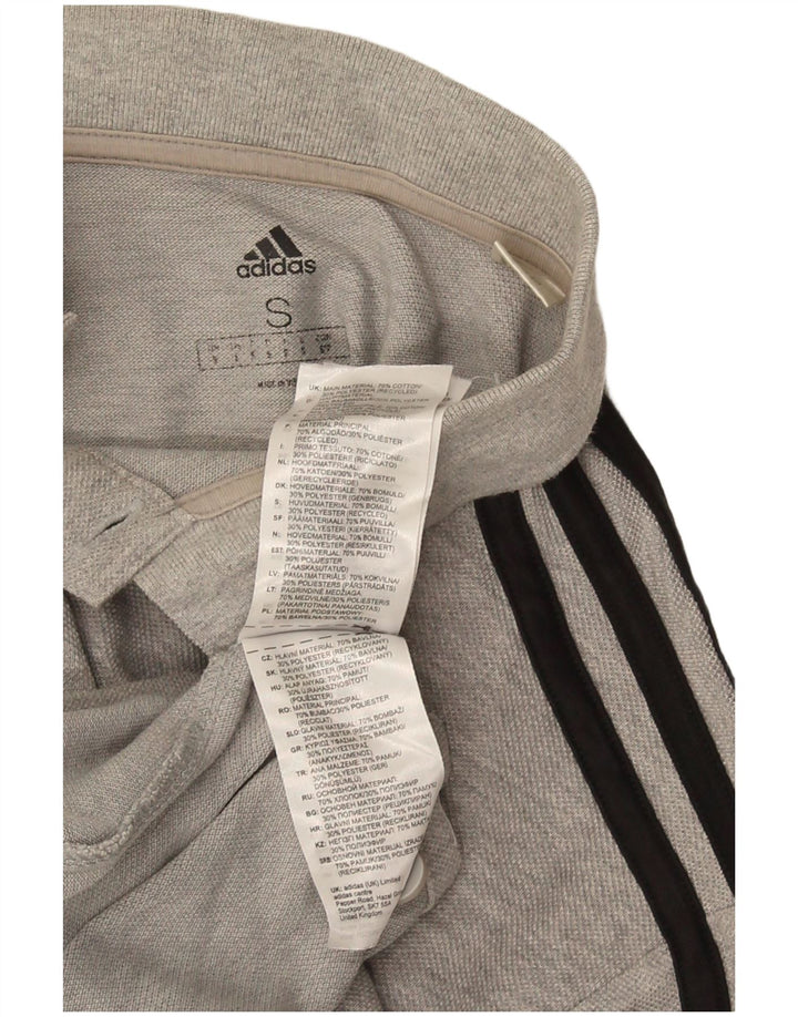 Мужская рубашка-поло Adidas, маленькая серая, хлопковая в крапинку