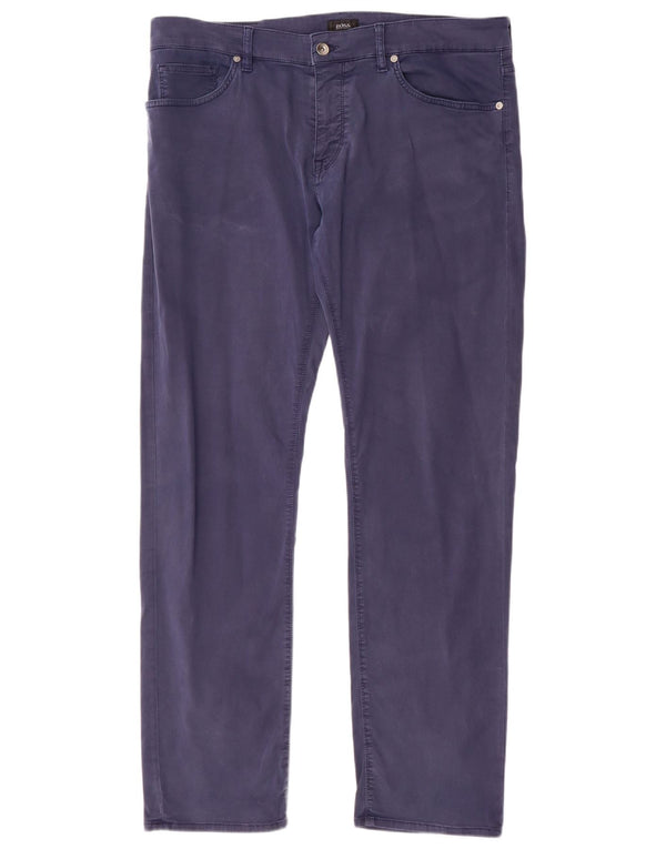 Мужские прямые повседневные брюки Hugo Boss W36 L32 темно-синие, хлопок