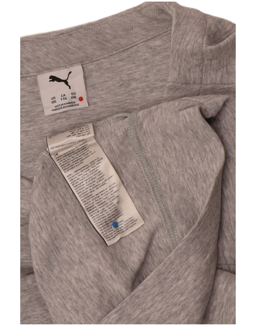 Мужской топ с длинным рукавом Puma 2XL, серый хлопок