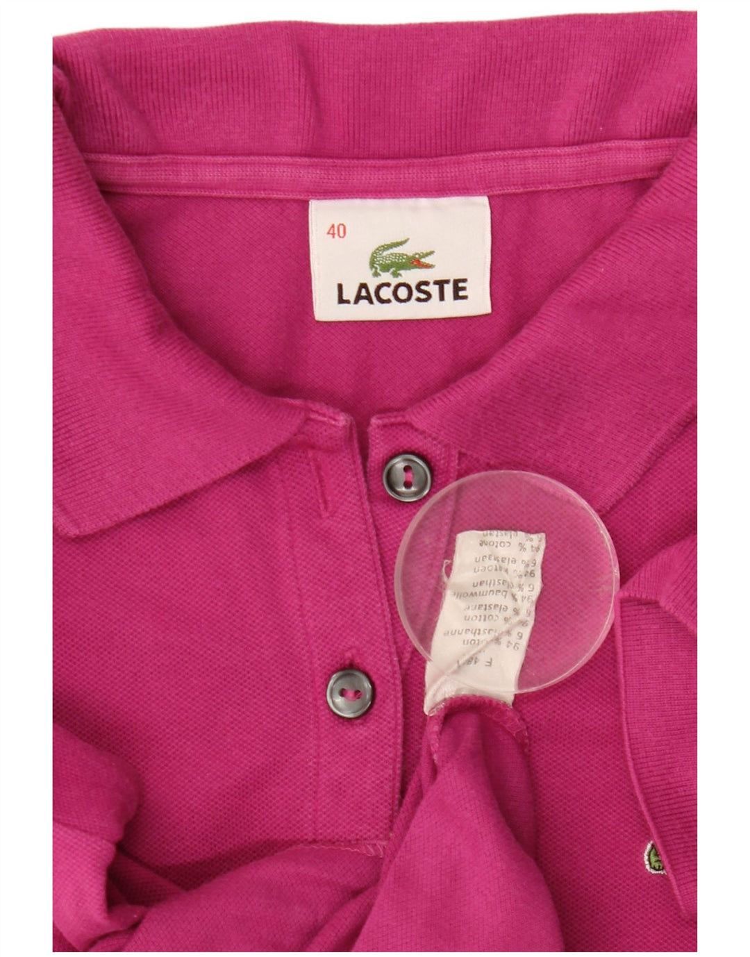 Женская рубашка поло Lacoste, размер 40, средний розовый хлопок, размер 40