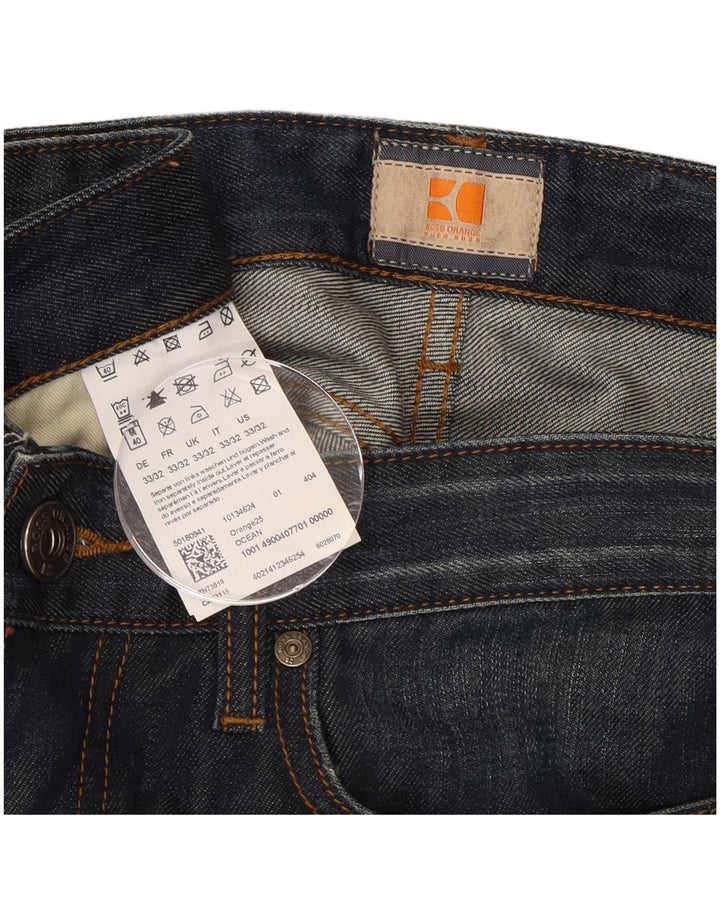 Мужские прямые джинсы Hugo Boss W33 L32, синий хлопок