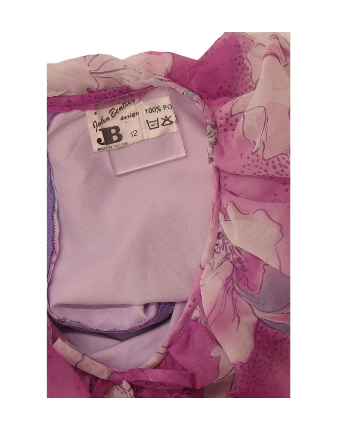 Женское платье макси JOHN BENTLEY UK 12, полиэстер среднего розового цвета с цветочным принтом