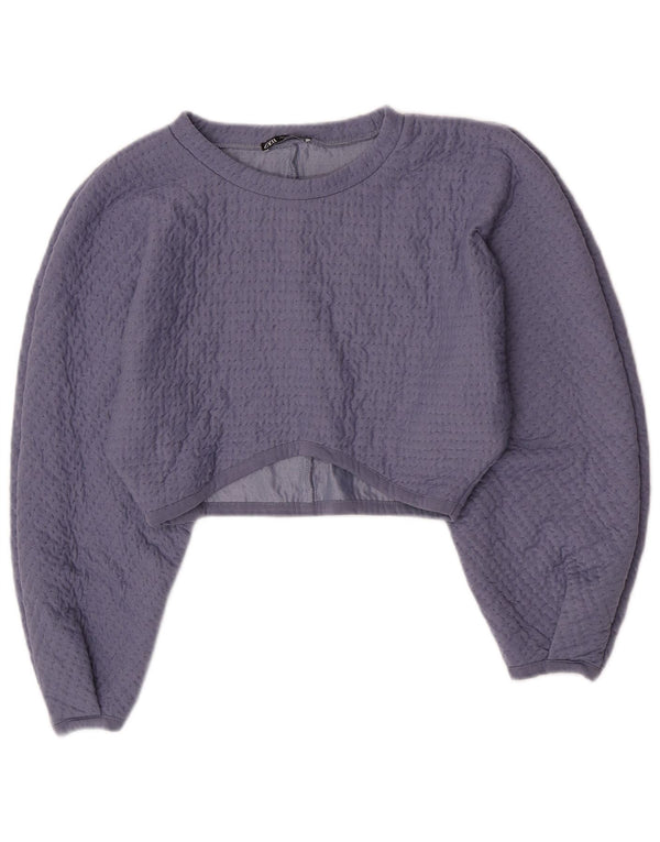 Женская укороченная блузка Zara UK 14, большая фиолетовая