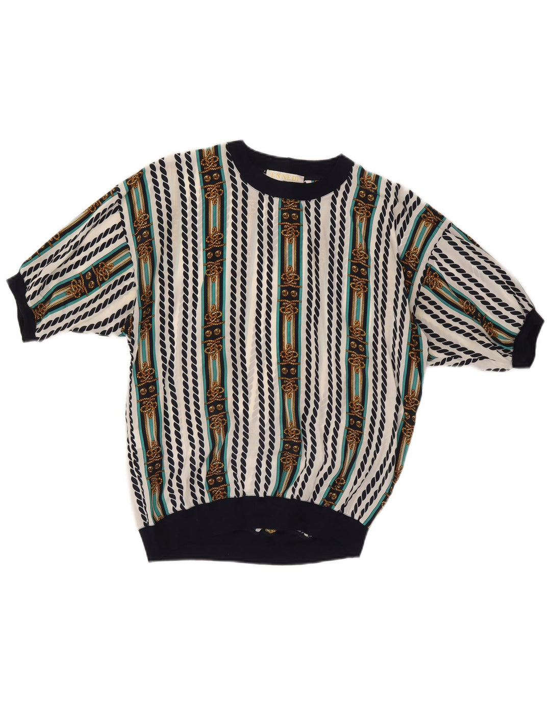 Женская блузка ENNEDI Top UK 12, средний размер, белая полоска из ацетата