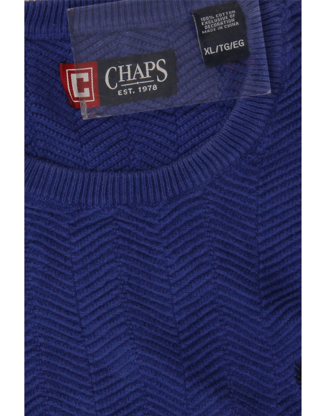 Мужской свитер CHAPS с круглым вырезом XL, синий хлопок