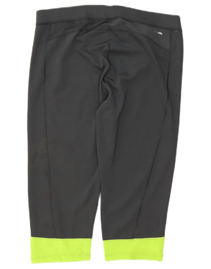 Женские леггинсы-капри ADIDAS Climalite UK 20/22 XL, серые с цветными блоками