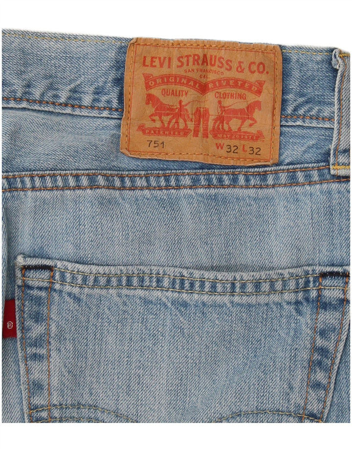 Мужские прямые джинсы Levi's 751 W32 L32 синие, хлопок