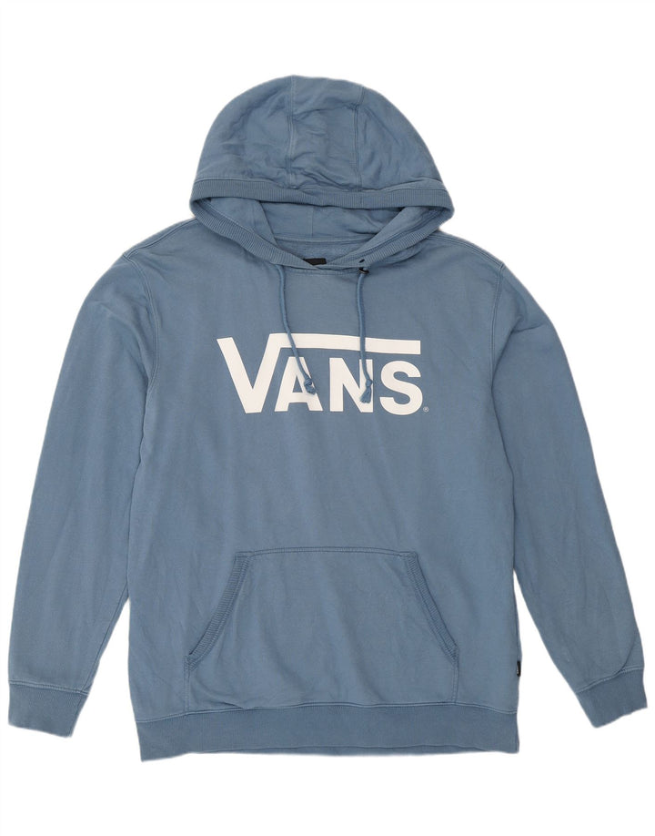 Мужской джемпер с капюшоном с рисунком Vans, большой синий, хлопковый