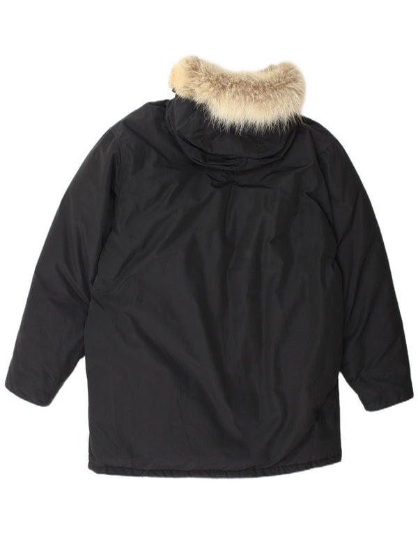 Мужская парка Woolrich с капюшоном UK 40, большая черная хлопковая куртка