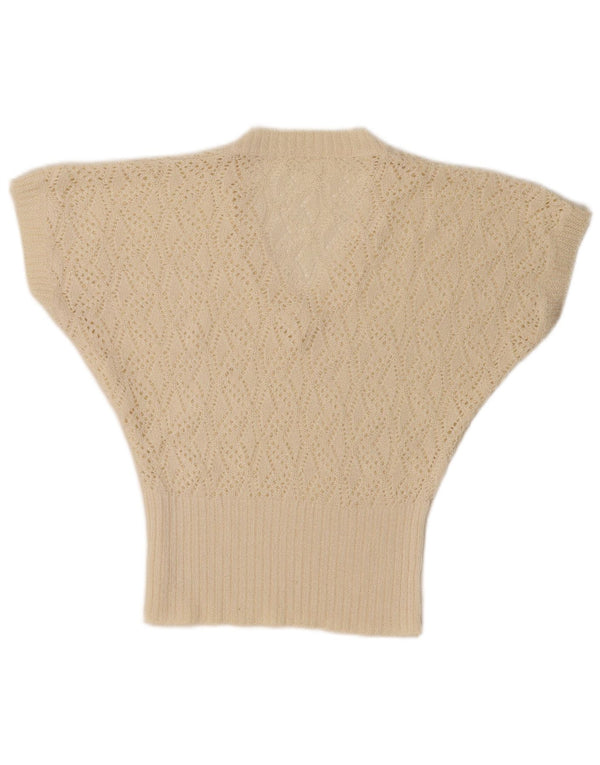 Винтажная женская прозрачная майка-майка UK 10, маленькая белая