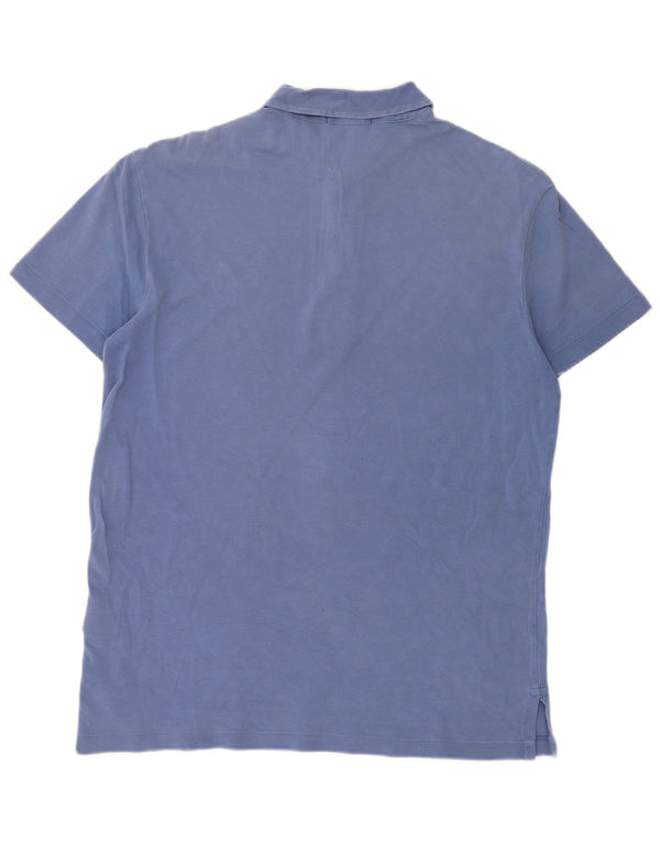 Мужская рубашка-поло POLO RALPH LAUREN, хлопковая, синего цвета