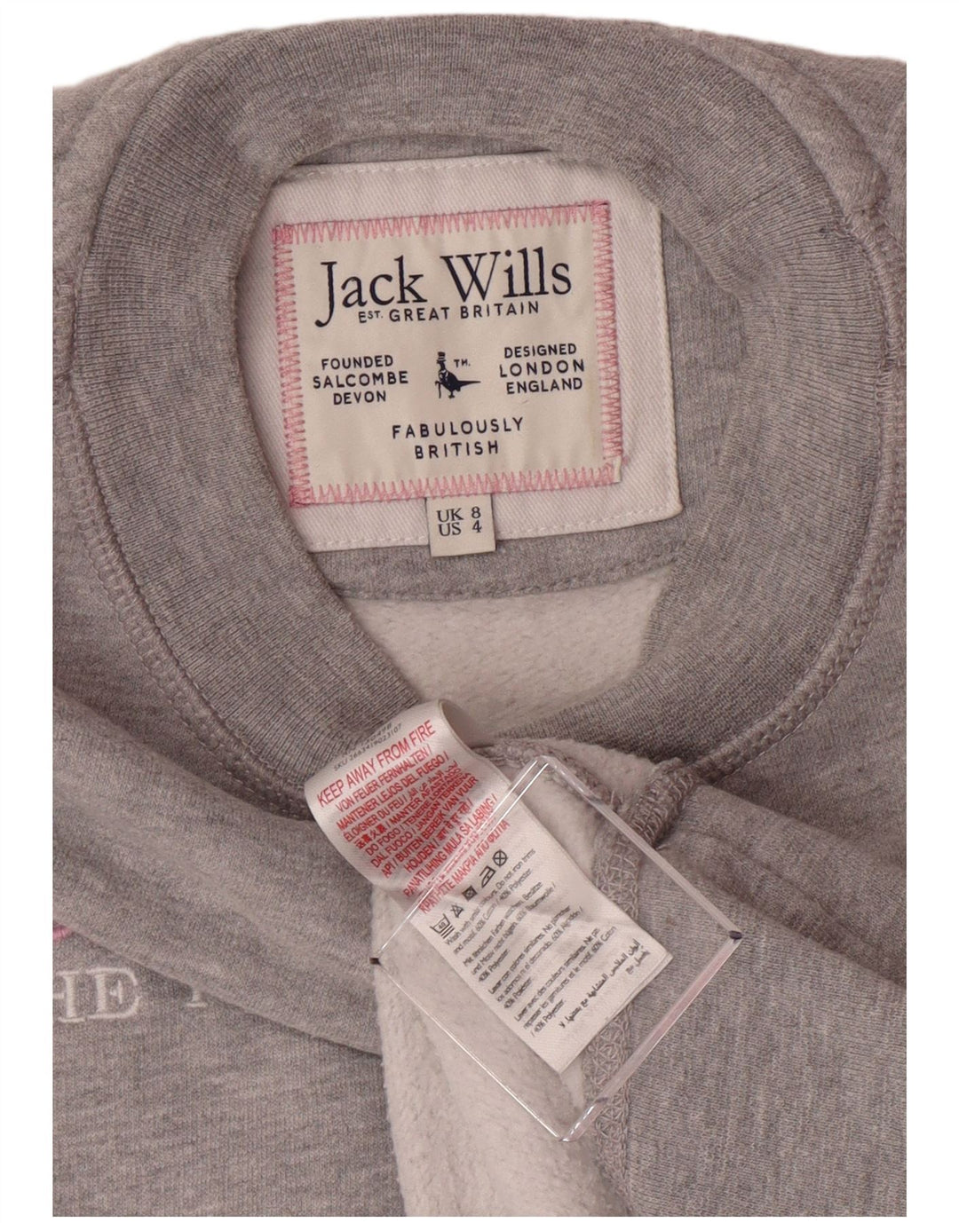 Женский свитер с рисунком JACK WILLS, Великобритания, 8, маленький, серый в крапинку