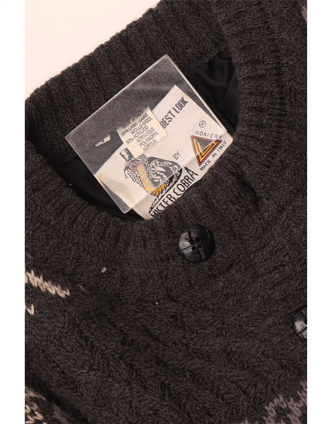 Винтажный мужской кардиган, большой серый шерстяной свитер Fair Isle