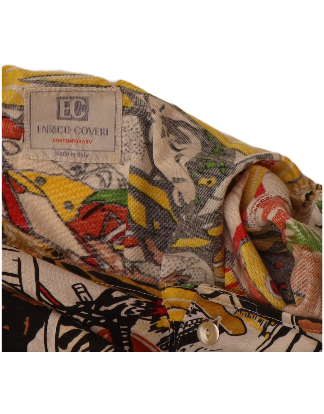 ENRICO COVERI Женская блузка с длинными рукавами и графикой, Великобритания, 18 XL, разноцветная