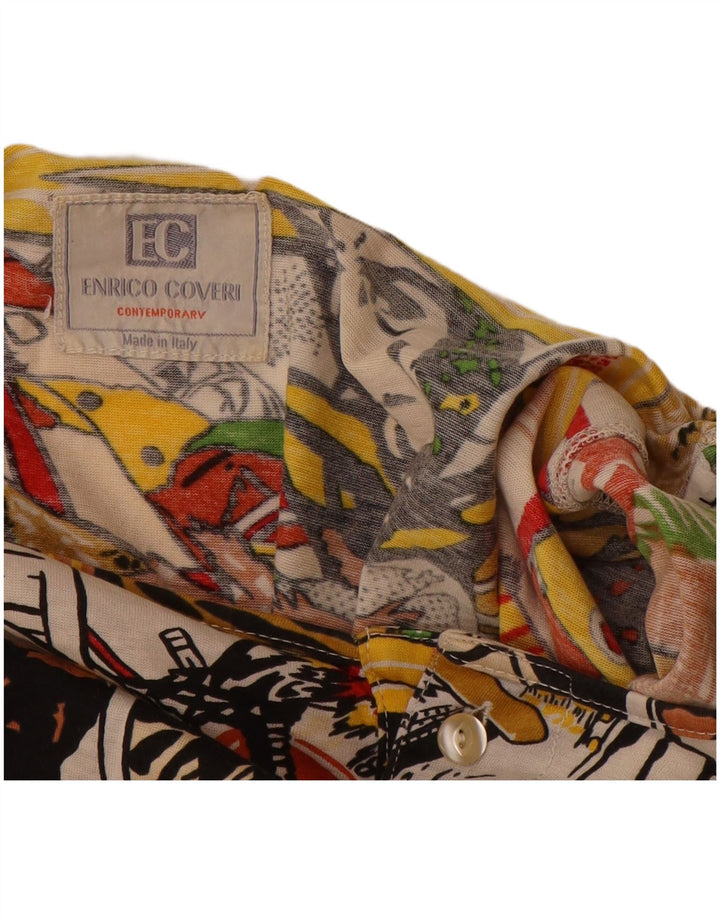 ENRICO COVERI Женская блузка с длинными рукавами и графикой, Великобритания, 18 XL, разноцветная