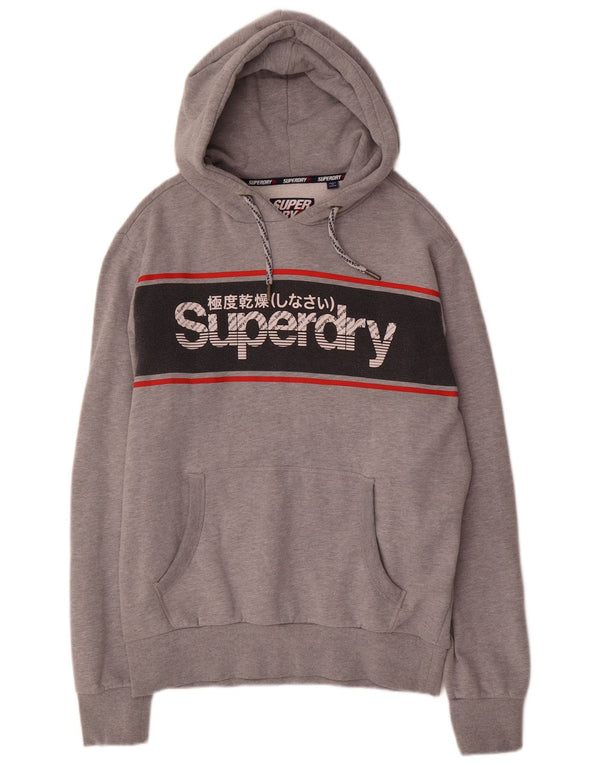 Мужской джемпер с капюшоном Superdry с рисунком, 2XL, серый, хлопок с цветными блоками