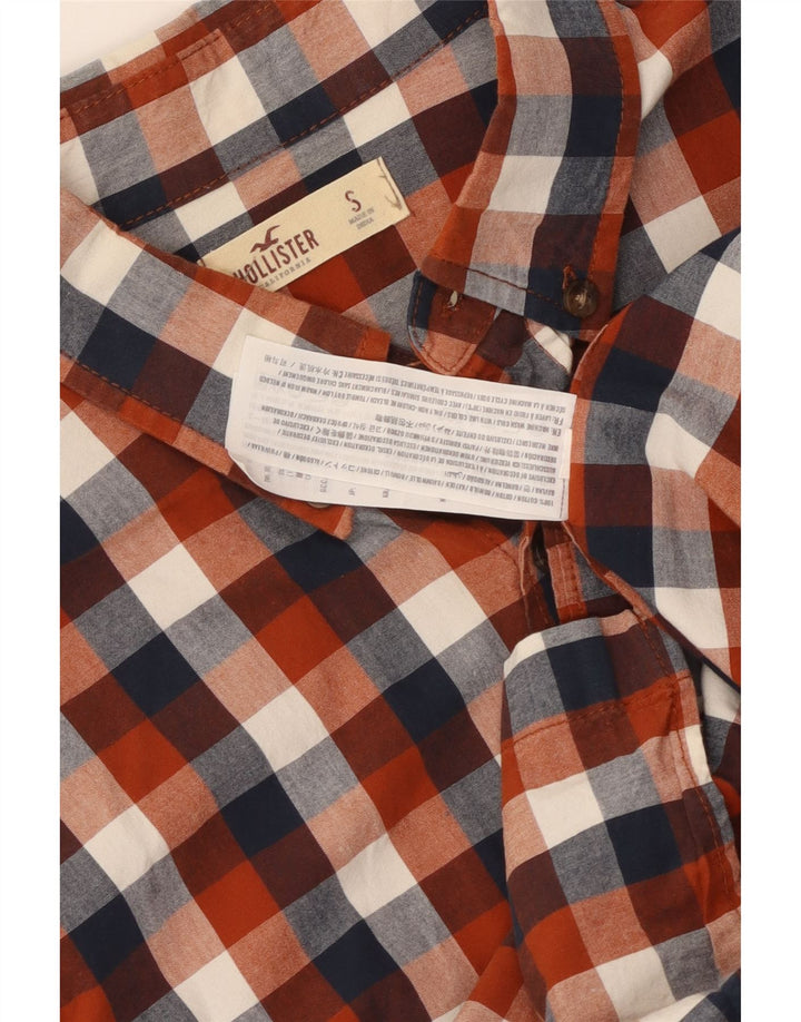 Мужская рубашка Hollister, маленькая разноцветная клетка, хлопок