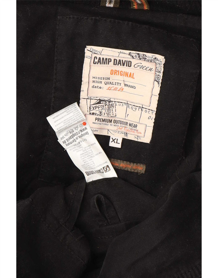 Мужская куртка-бомбер с графическим рисунком Camp David UK 42 XL, черный хлопок
