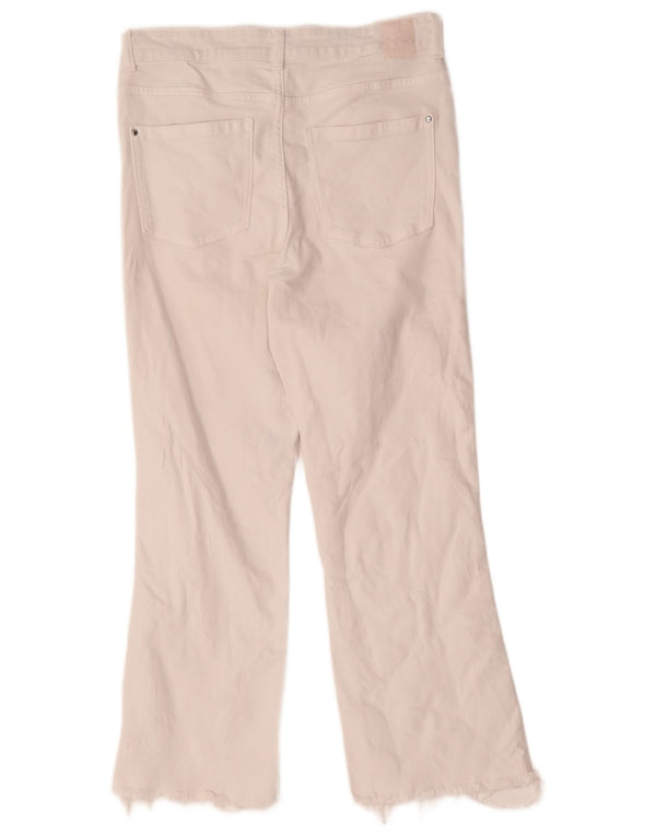 Zara Женские широкие джинсы, маленькие W28 L27, белый хлопок
