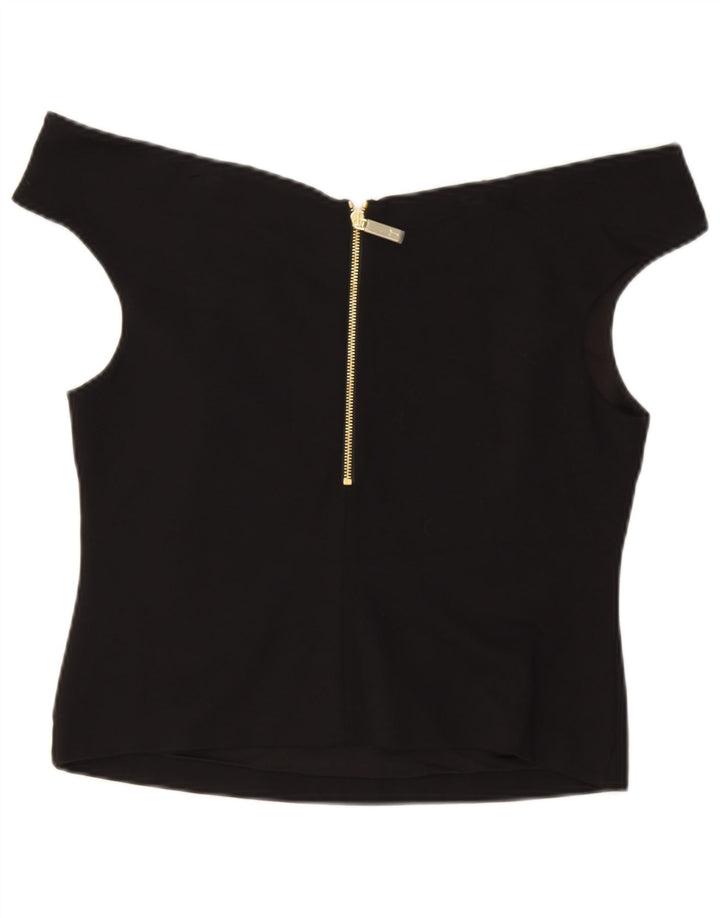 Женский укороченный топ с открытыми плечами Ted Baker, размер 5 XL, черный, вискоза