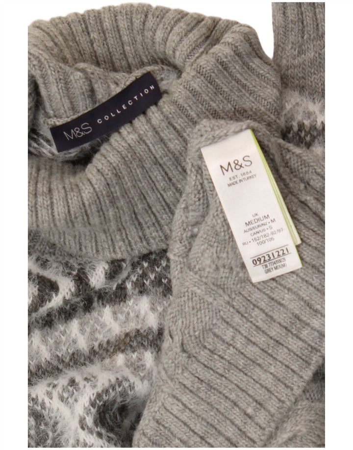Женский джемпер с высоким воротником Marks & Spencer UK 14, средний серый