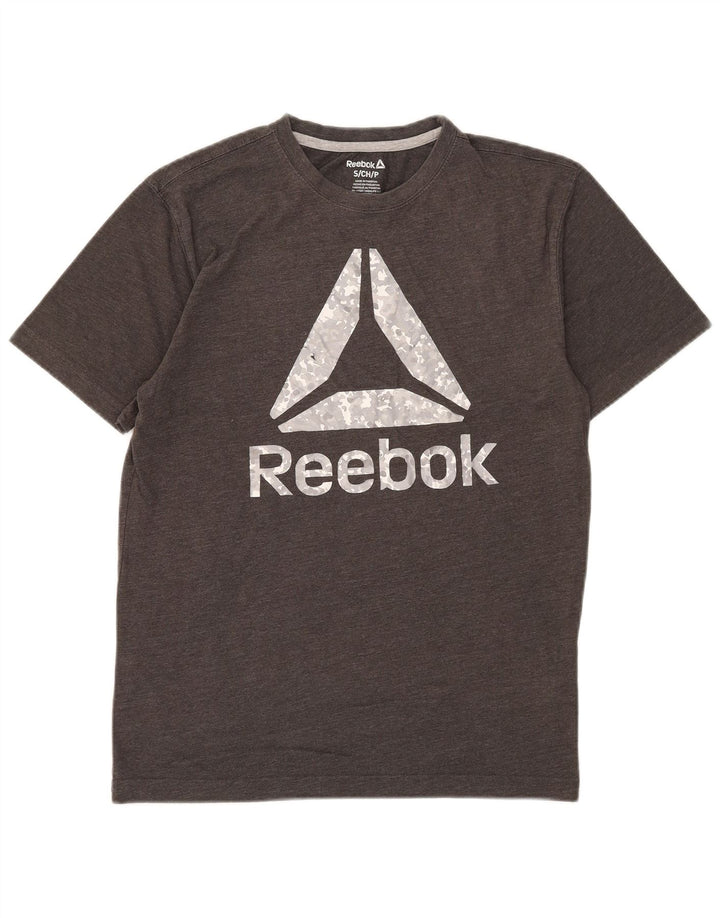 Reebok Мужская футболка с рисунком, маленький серый хлопок
