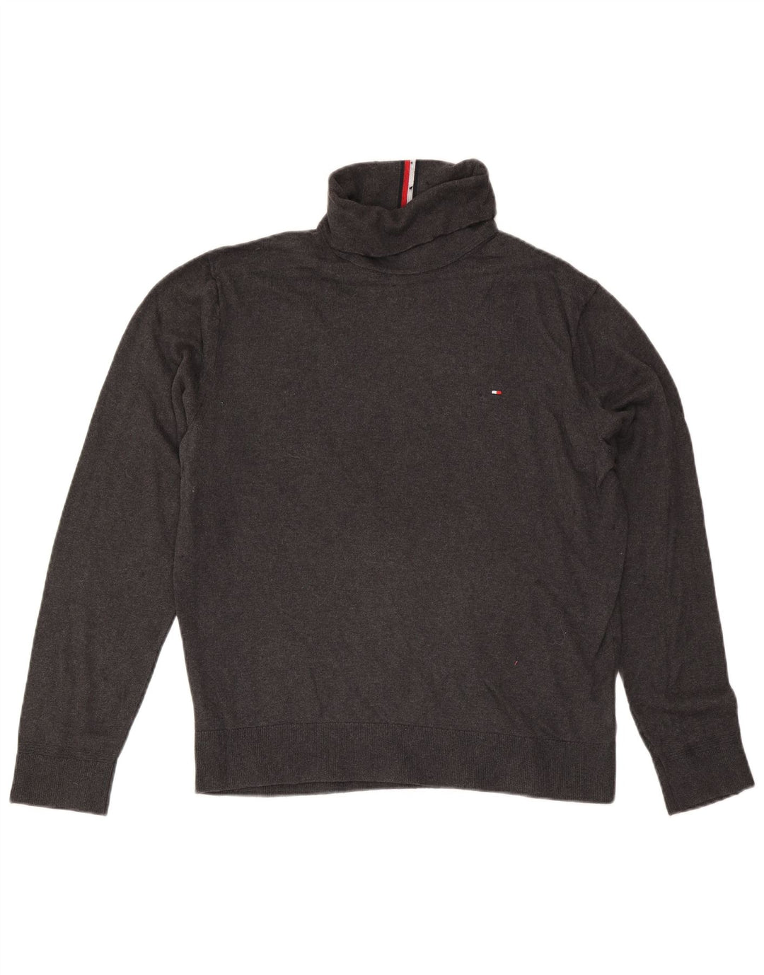 Мужской джемпер с высоким воротником Tommy Hilfiger XL, серый хлопок