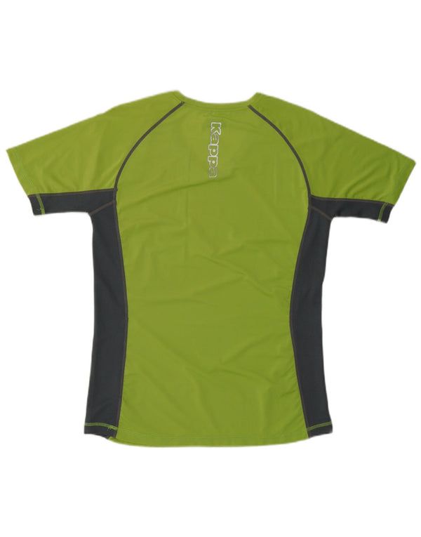 KAPPA Женская футболка с рисунком Top UK 16, большой зеленый цвет, полиэстер с цветными блоками