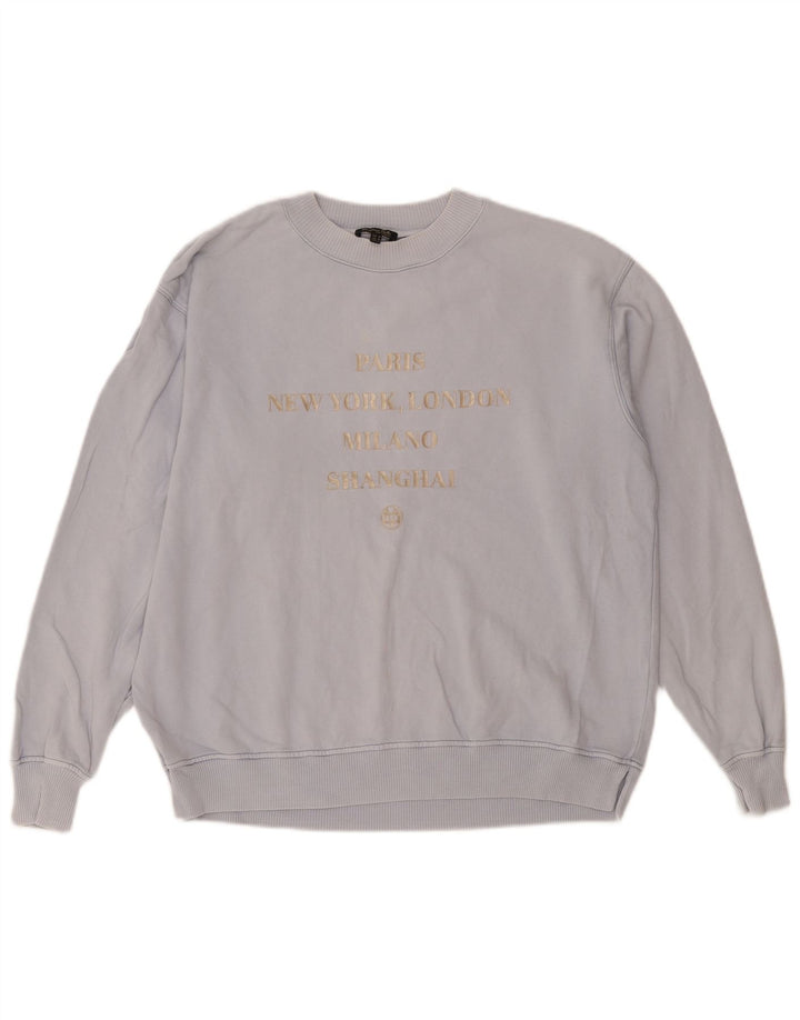 Женский джемпер большого размера с рисунком Massimo Dutti UK 14, средний синий