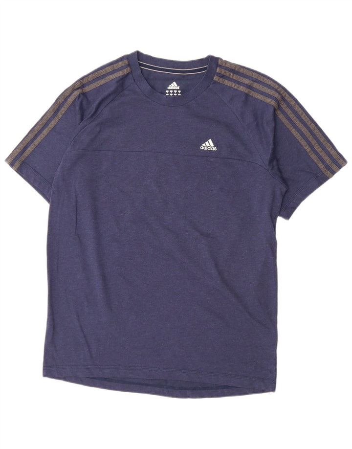 Adidas Mens Climalite Футболка Топ Среднего Темно-Синего Хлопка