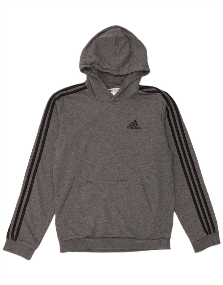 Мужской джемпер с капюшоном Adidas, маленький серый, хлопок