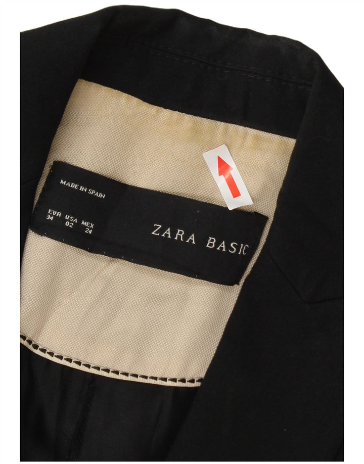 Женский пиджак на 1 пуговице Zara EU 34 2XS, черный ацетат