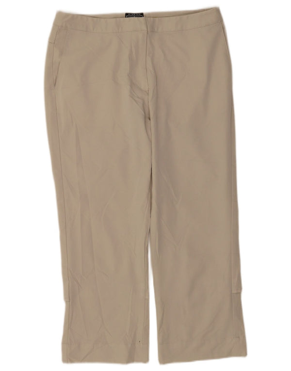 Adidas Womens Straight Cropped Trousers UK 10 Small W30 L23 Beige Polyester