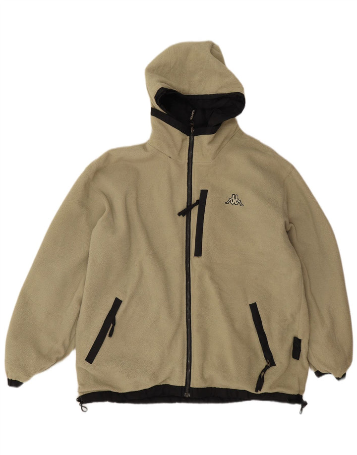 Мужская двусторонняя ветровка Kappa с капюшоном, Великобритания 36, маленький черный полиэстер