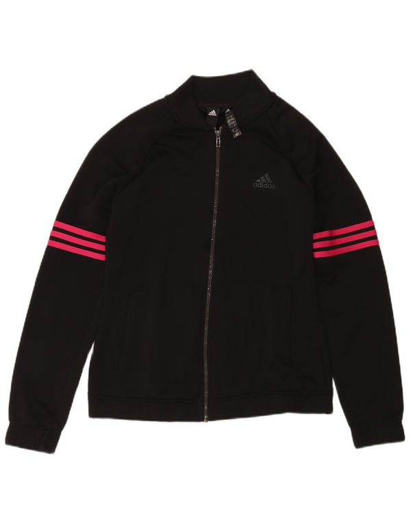 Женская спортивная куртка Adidas UK 12/14, средний черный полиэстер