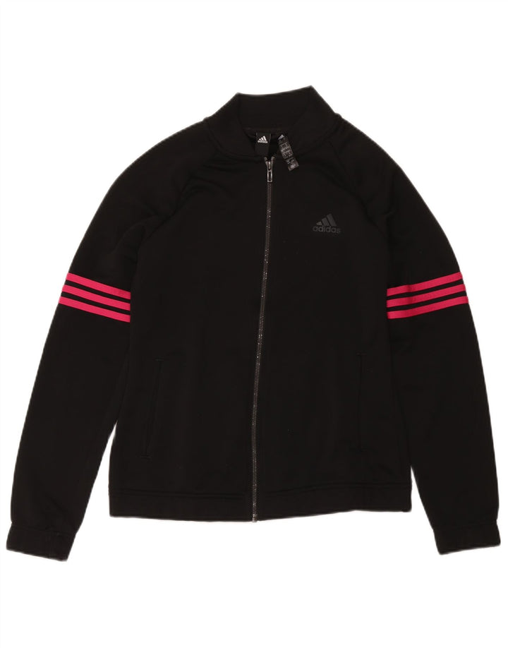 Женская спортивная куртка Adidas UK 12/14, средний черный полиэстер