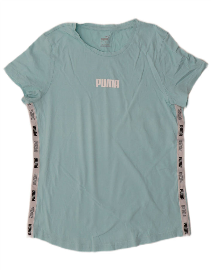 Женская футболка с рисунком PUMA Top UK 12, средний синий, цветной блок
