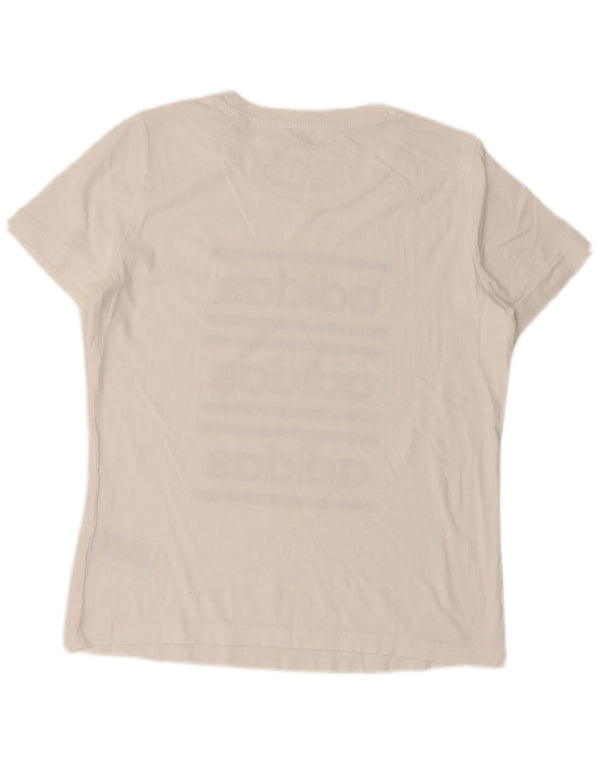 Женская футболка с рисунком ADIDAS Top UK 16/18, большой белый хлопок