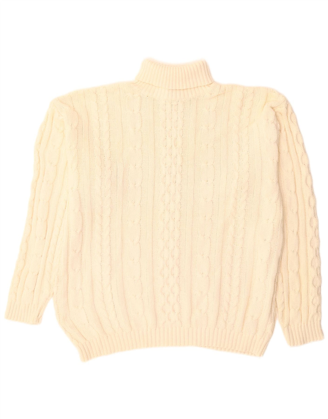 Винтажный мужской свитер с высоким воротником, большой бежевый