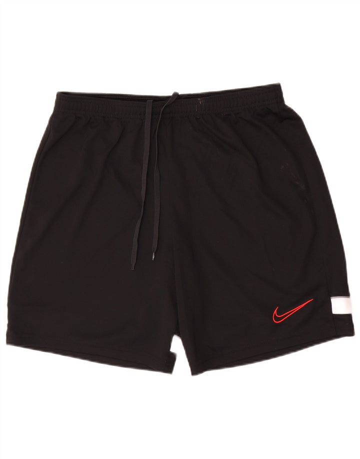 Мужские спортивные шорты Nike Dri Fit среднего размера, полиэстер с цветными блоками, средний черный