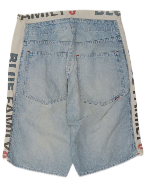 Джинсовые шорты Benetton семейные синие IT 44 XS W30 синие с цветными блоками в стиле ретро