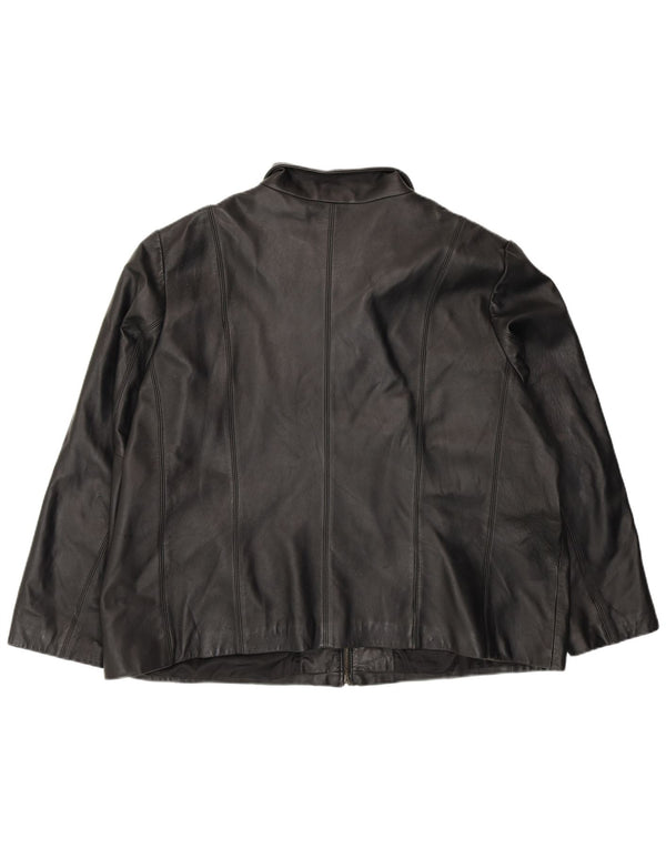 Женская кожаная куртка Colebrook UK 22 3XL черная кожаная